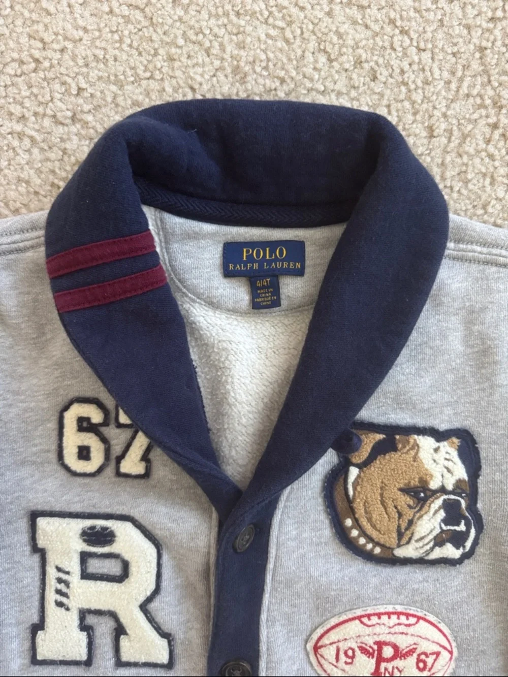Polo by Ralph Lauren Fleece Letterman Cardigan